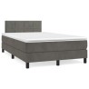Sommier à lattes de lit avec matelas LED gris foncé 120x190 cm 