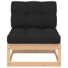 Salon de jardin 5 pcs avec coussins Bois de pin massif 
