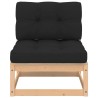 Salon de jardin 5 pcs avec coussins Bois de pin massif 