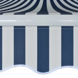 Auvent pliant à manipulation manuelle 500 cm Bleu et blanc 