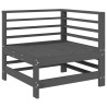 Salon de jardin 6 pcs Gris Bois de pin massif 
