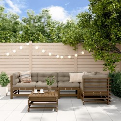 Salon de jardin 6 pcs Marron miel Bois de pin massif 