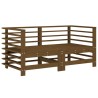 Salon de jardin 6 pcs Marron miel Bois de pin massif 
