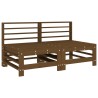Salon de jardin 6 pcs Marron miel Bois de pin massif 