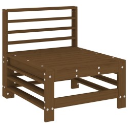 Salon de jardin 6 pcs Marron miel Bois de pin massif 
