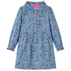Robe pour enfants à manches longues bleu essence 140 