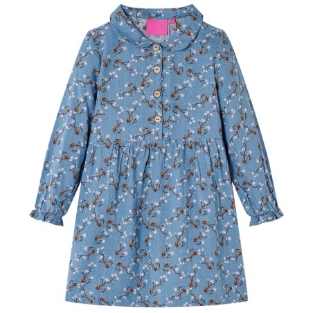 Robe pour enfants à manches longues bleu essence 140 