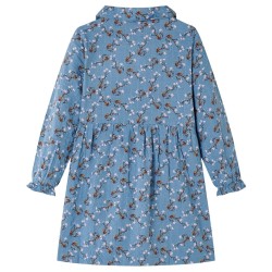 Robe pour enfants à manches longues bleu essence 140 