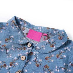 Robe pour enfants à manches longues bleu essence 140 