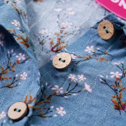 Robe pour enfants à manches longues bleu essence 140 