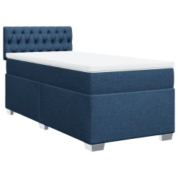 Sommier à lattes de lit avec matelas Bleu 90x190 cm Tissu 