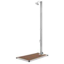 Douche de jardin avec base marron 220 cm Acier inoxydable 