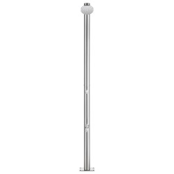 Douche de jardin avec base marron 220 cm Acier inoxydable 
