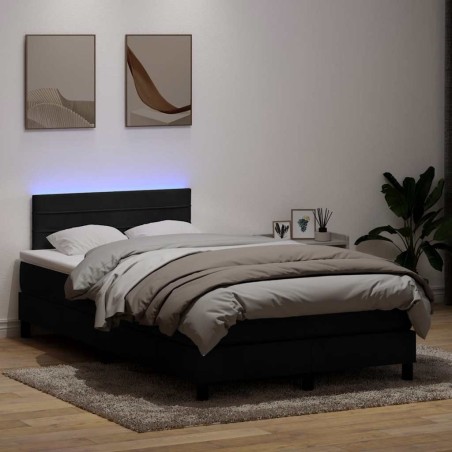 Sommier à lattes de lit avec matelas noir 120x210 cm velours 