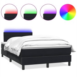 Sommier à lattes de lit avec matelas noir 120x210 cm velours 