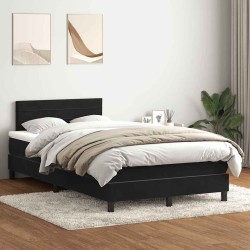 Sommier à lattes de lit avec matelas noir 120x210 cm velours 