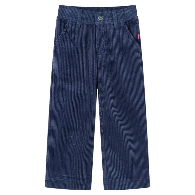 Pantalons pour enfants velours côtelé bleu marine 92 