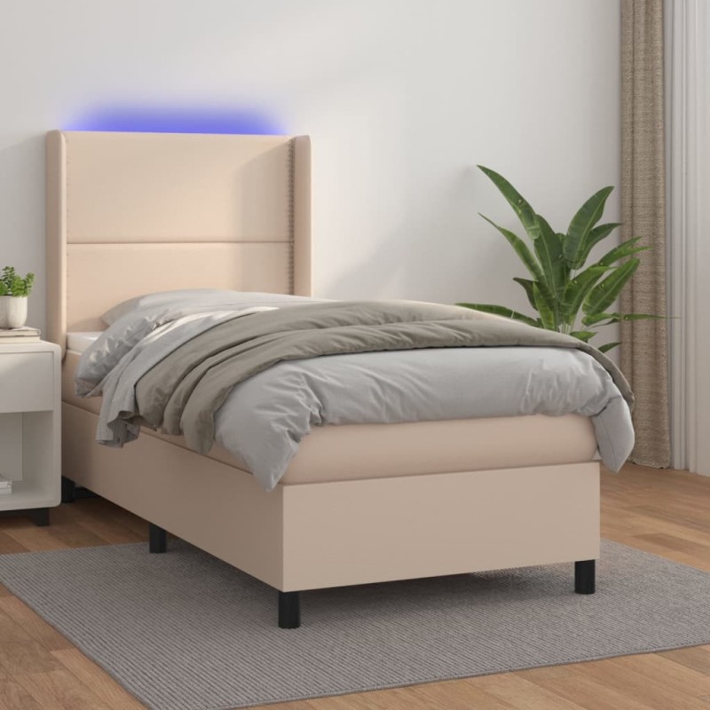 Sommier à lattes de lit matelas LED Cappuccino 90x190cm 