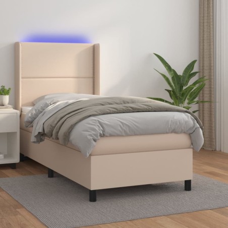 Sommier à lattes de lit matelas LED Cappuccino 90x190cm 