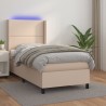Sommier à lattes de lit matelas LED Cappuccino 90x190cm 