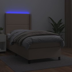Sommier à lattes de lit matelas LED Cappuccino 90x190cm 