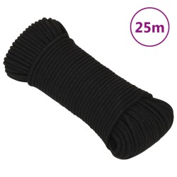 Corde de travail Noir 4 mm 25 m Polyester 