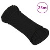 Corde de travail Noir 4 mm 25 m Polyester 