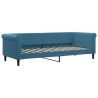Lit de jour avec lit gigogne et matelas bleu 80x200 cm velours 