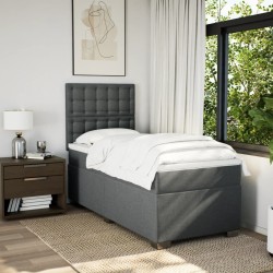 Sommier à lattes de lit avec matelas Gris foncé 80x200 cm Tissu 