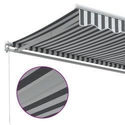 Auvent manuel rétractable anthracite et blanc 500x350 cm 