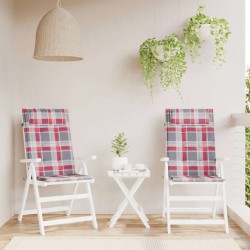 Coussins de chaise à dossier haut lot de 2 carreaux rouge 