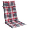 Coussins de chaise à dossier haut lot de 2 carreaux rouge 