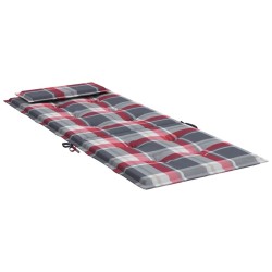 Coussins de chaise à dossier haut lot de 2 carreaux rouge 