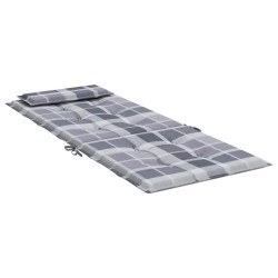 Coussins de chaise à dossier haut lot de 2 carreaux gris 