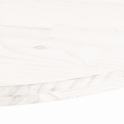 Dessus de table blanc 70x35x2,5 cm bois de pin massif ovale 
