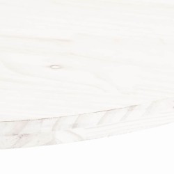 Dessus de table blanc 70x35x2,5 cm bois de pin massif ovale 