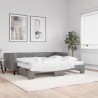 Lit de jour avec gigogne et matelas gris foncé 90x200 cm tissu 