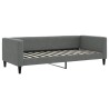 Lit de jour avec gigogne et matelas gris foncé 90x200 cm tissu 