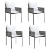 Ensemble à manger de jardin 5 pcs coussins résine tressée acier 
