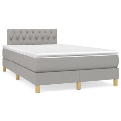 Sommier à lattes de lit avec matelas Gris clair 120x200cm Tissu 