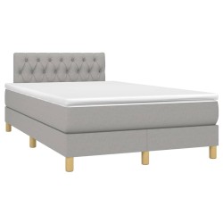 Sommier à lattes de lit avec matelas Gris clair 120x200cm Tissu 