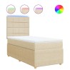 Sommier à lattes de lit avec matelas Crème 90x200 cm Tissu 