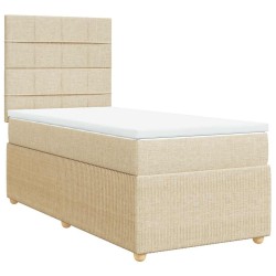 Sommier à lattes de lit avec matelas Crème 90x200 cm Tissu 