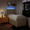 Sommier à lattes de lit avec matelas Crème 90x200 cm Tissu 