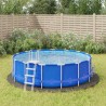 Bâche de piscine gris clair Ø396 cm géotextile polyester 