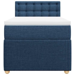 Sommier à lattes de lit avec matelas Bleu 90x190 cm Tissu 