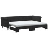 Lit de jour avec lit gigogne et matelas noir 80x200 cm velours 