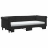 Lit de jour avec lit gigogne et matelas noir 80x200 cm velours 