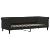 Lit de jour avec lit gigogne et matelas noir 80x200 cm velours 