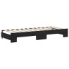 Lit de jour avec lit gigogne et matelas noir 80x200 cm velours 